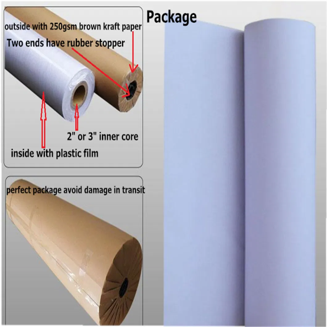 China Factory 30GSM to 80GSM White CAD Plotter Bond Paper